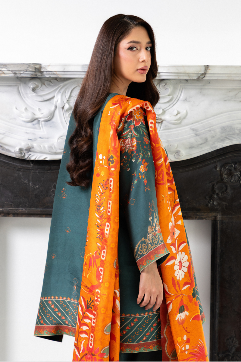 Mina Hasan | Signature Pret | Teal Green - by Libasekhas - Registered Vendor of : Mina Hasan - 100% Original Designer Dress