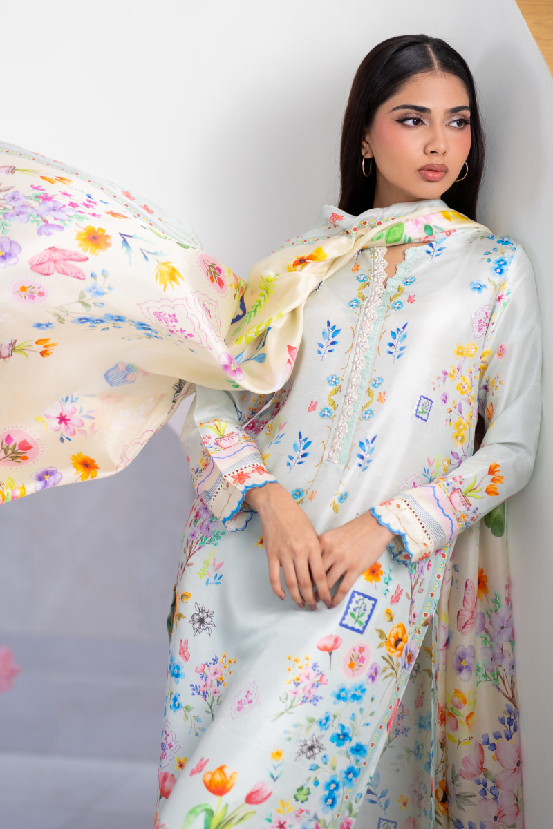 Mina Hasan | Signature Pret | Blue Lush - by Libasekhas - Registered Vendor of : Mina Hasan - 100% Original Designer Dress