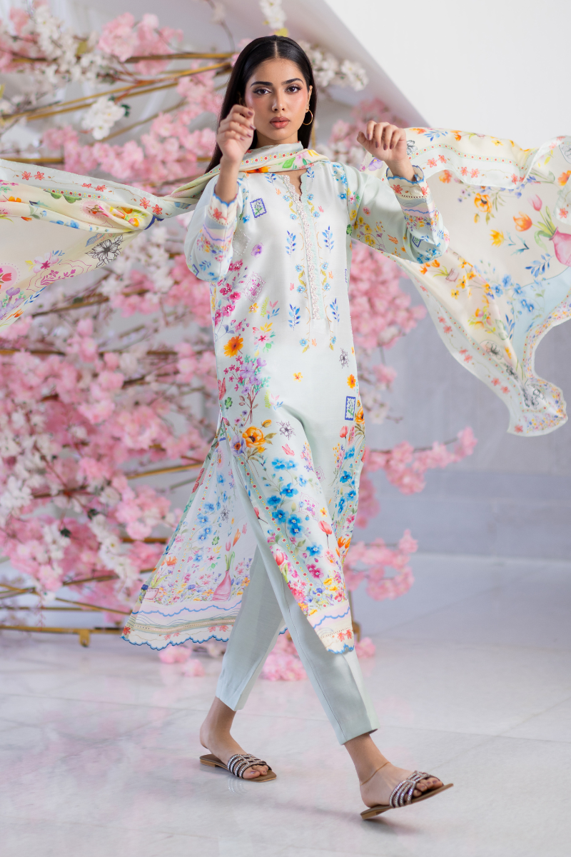 Mina Hasan | Signature Pret | Blue Lush - by Libasekhas - Registered Vendor of : Mina Hasan - 100% Original Designer Dress