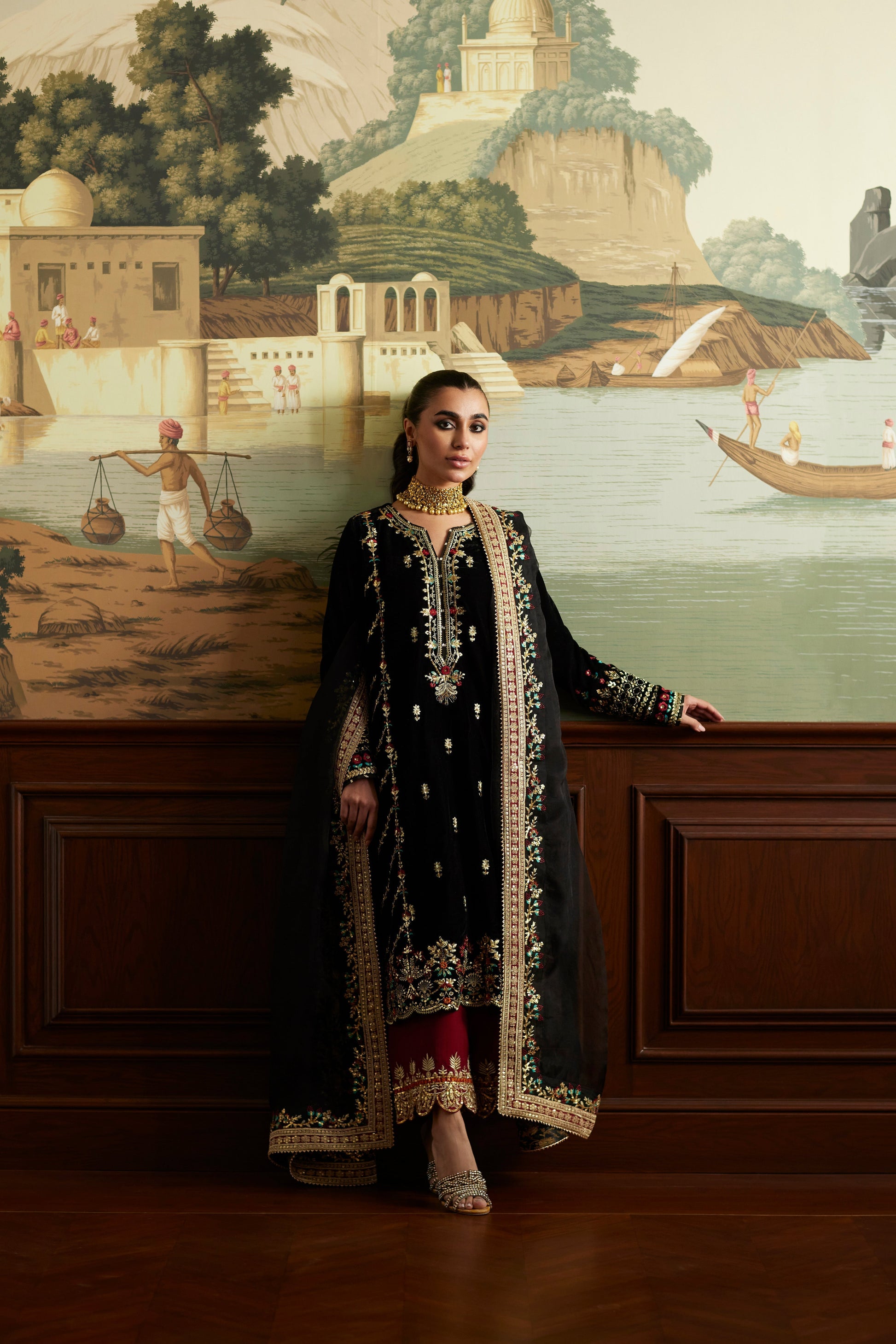 Mina Hassan | Velvet Luxe |  Jahan - by - Libasekhas UK - Registered Vendor of : Vanya - 100% Original Designer Dresss