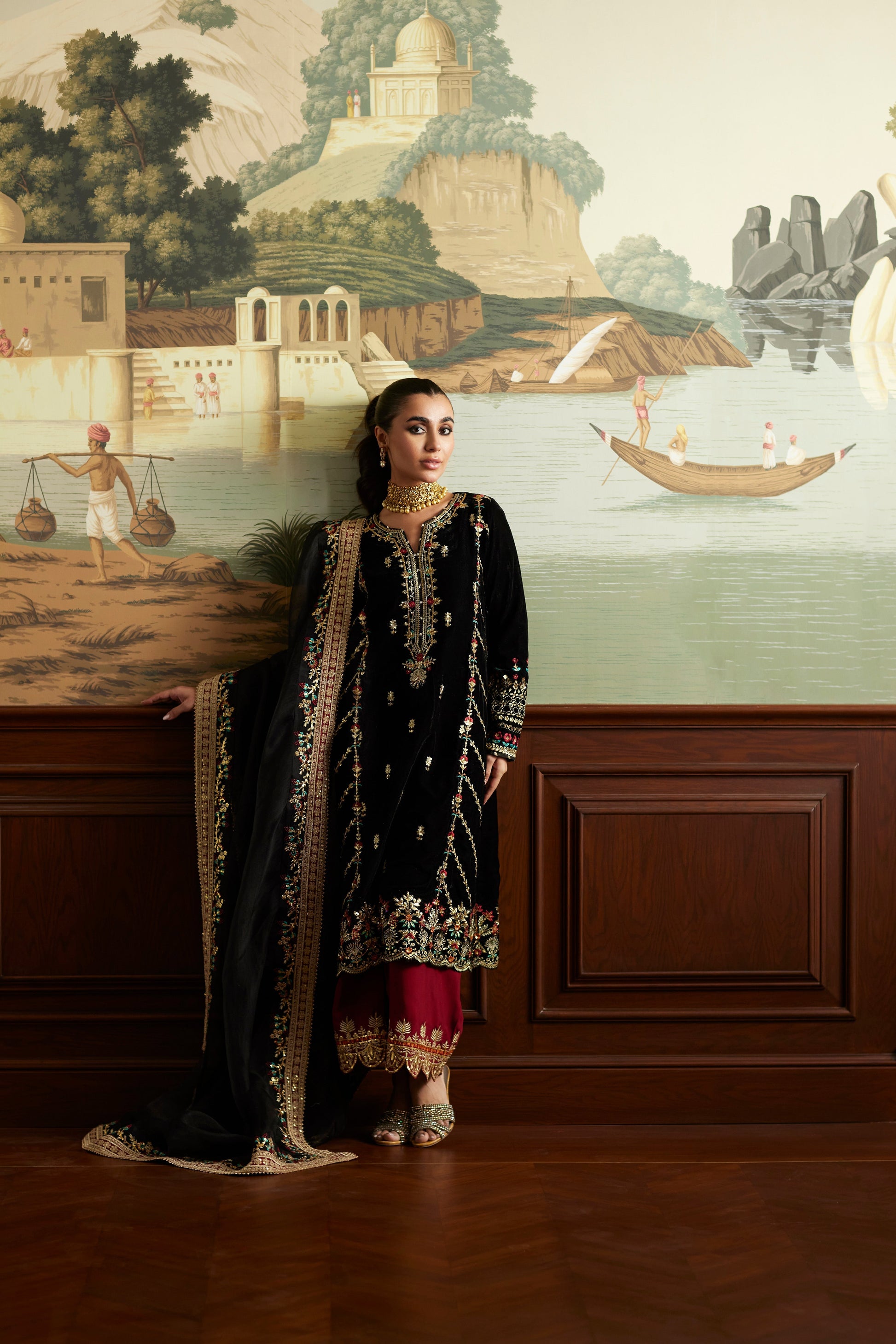Mina Hassan | Velvet Luxe |  Jahan - by - Libasekhas UK - Registered Vendor of : Vanya - 100% Original Designer Dresss