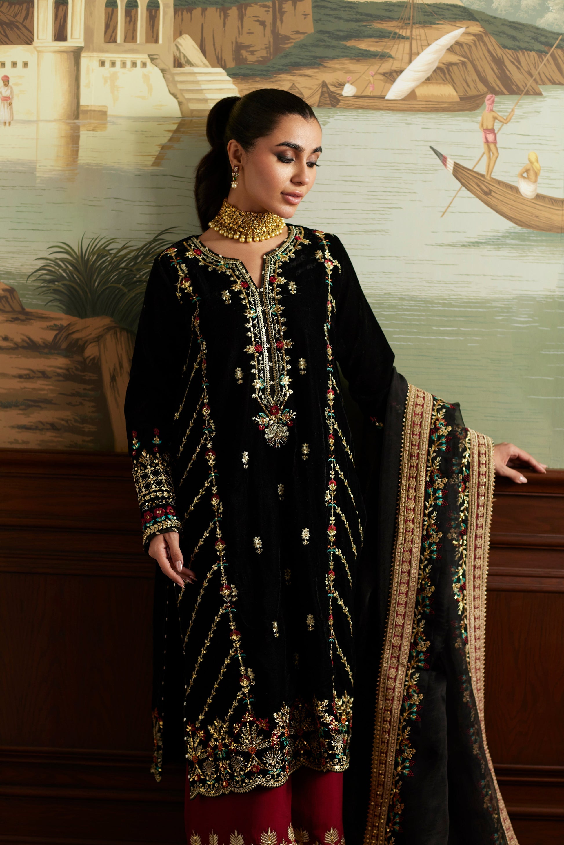 Mina Hassan | Velvet Luxe |  Jahan - by - Libasekhas UK - Registered Vendor of : Vanya - 100% Original Designer Dresss