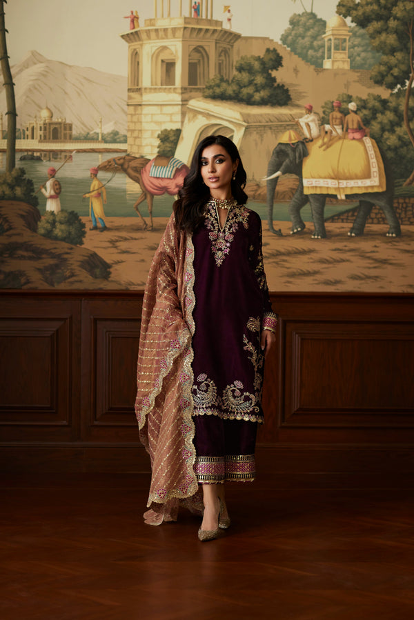 Mina Hassan | Velvet Luxe |  Ayesha - by - Libasekhas UK - Registered Vendor of : Mina Hassan - 100% Original Designer Dresss