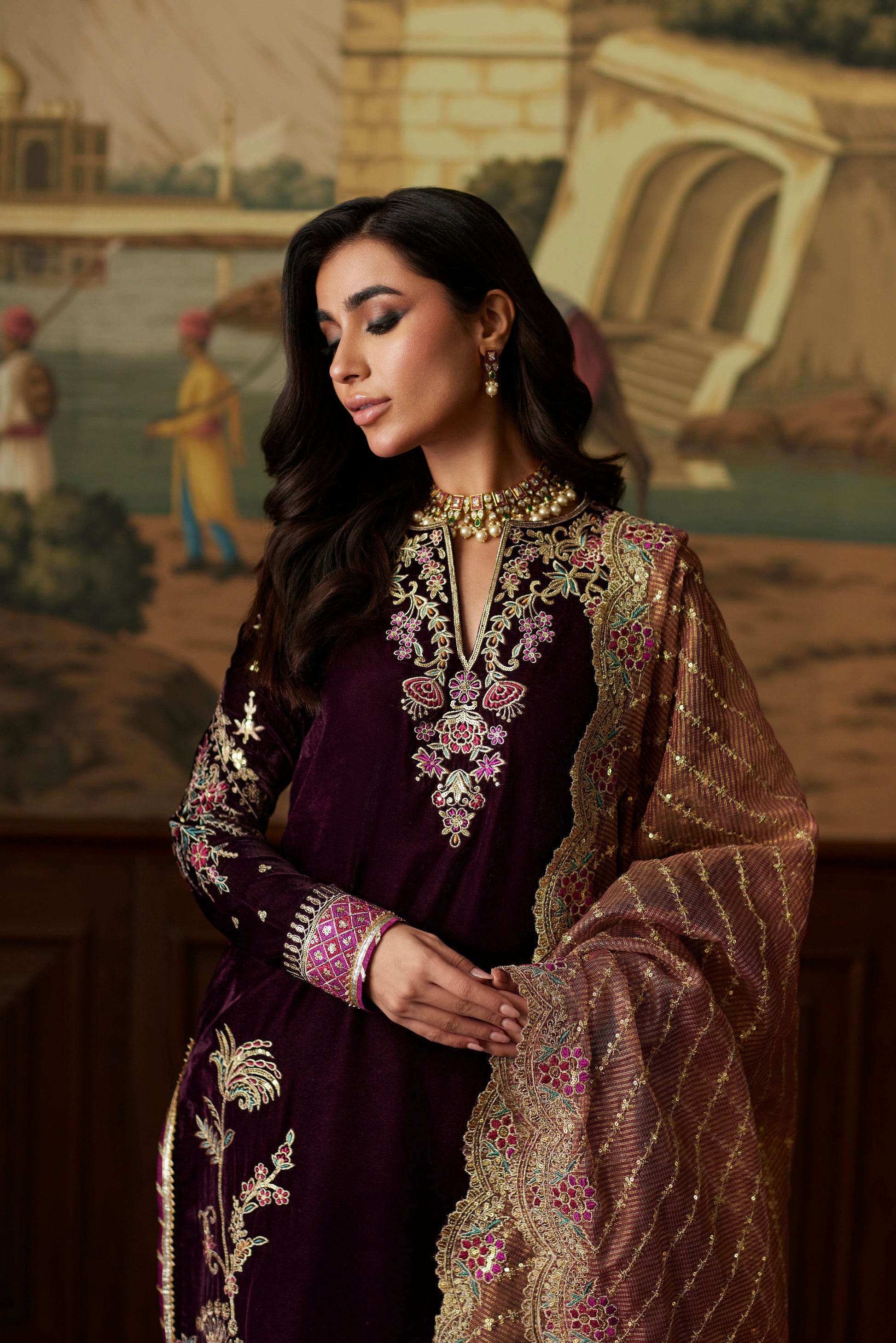 Mina Hassan | Velvet Luxe |  Ayesha - by - Libasekhas UK - Registered Vendor of : Mina Hassan - 100% Original Designer Dresss