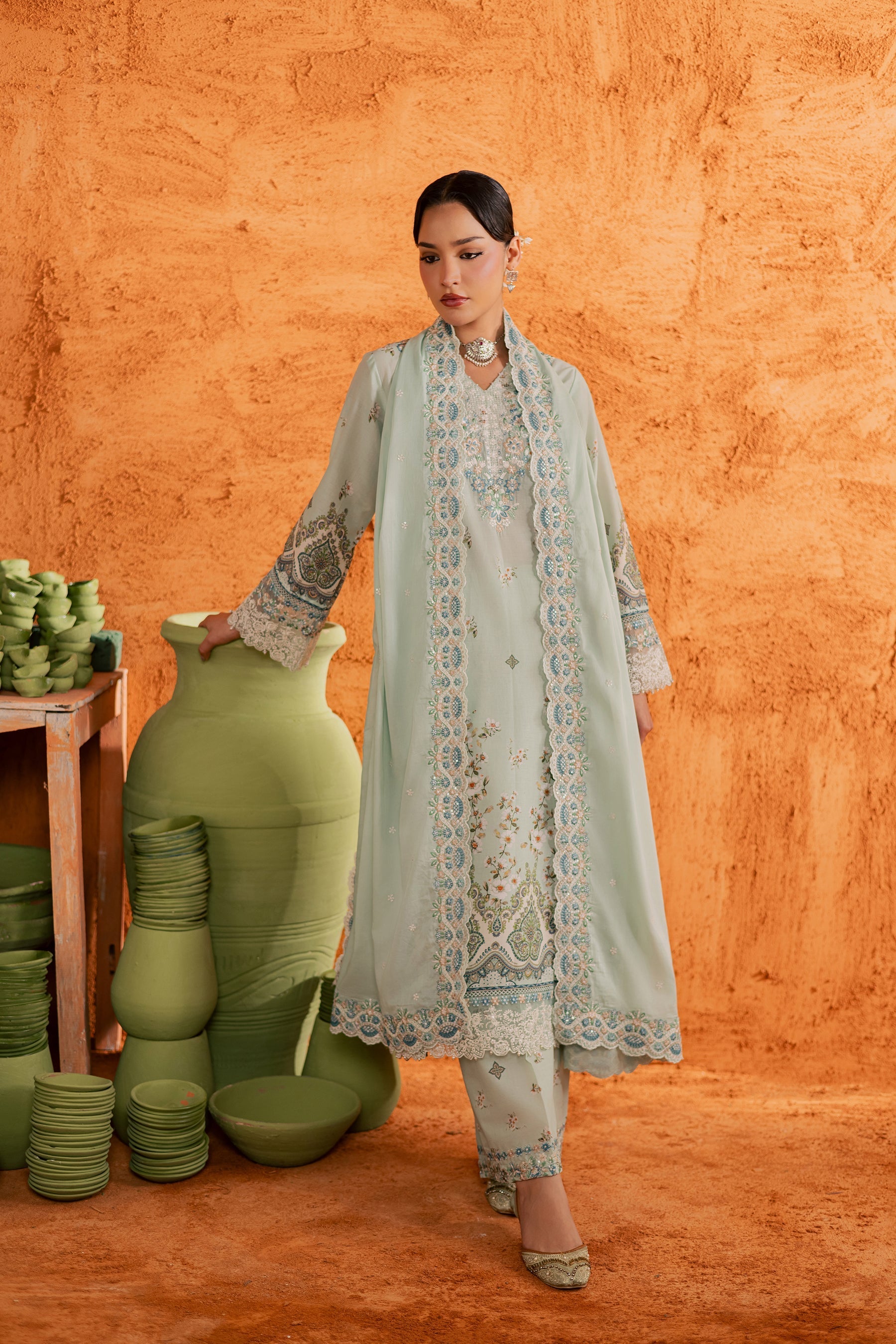 Batik | Festive Eid 26 | Mint Chip - by Libasekhas - Registered Vendor of : Batik - 100% Original Designer Dress