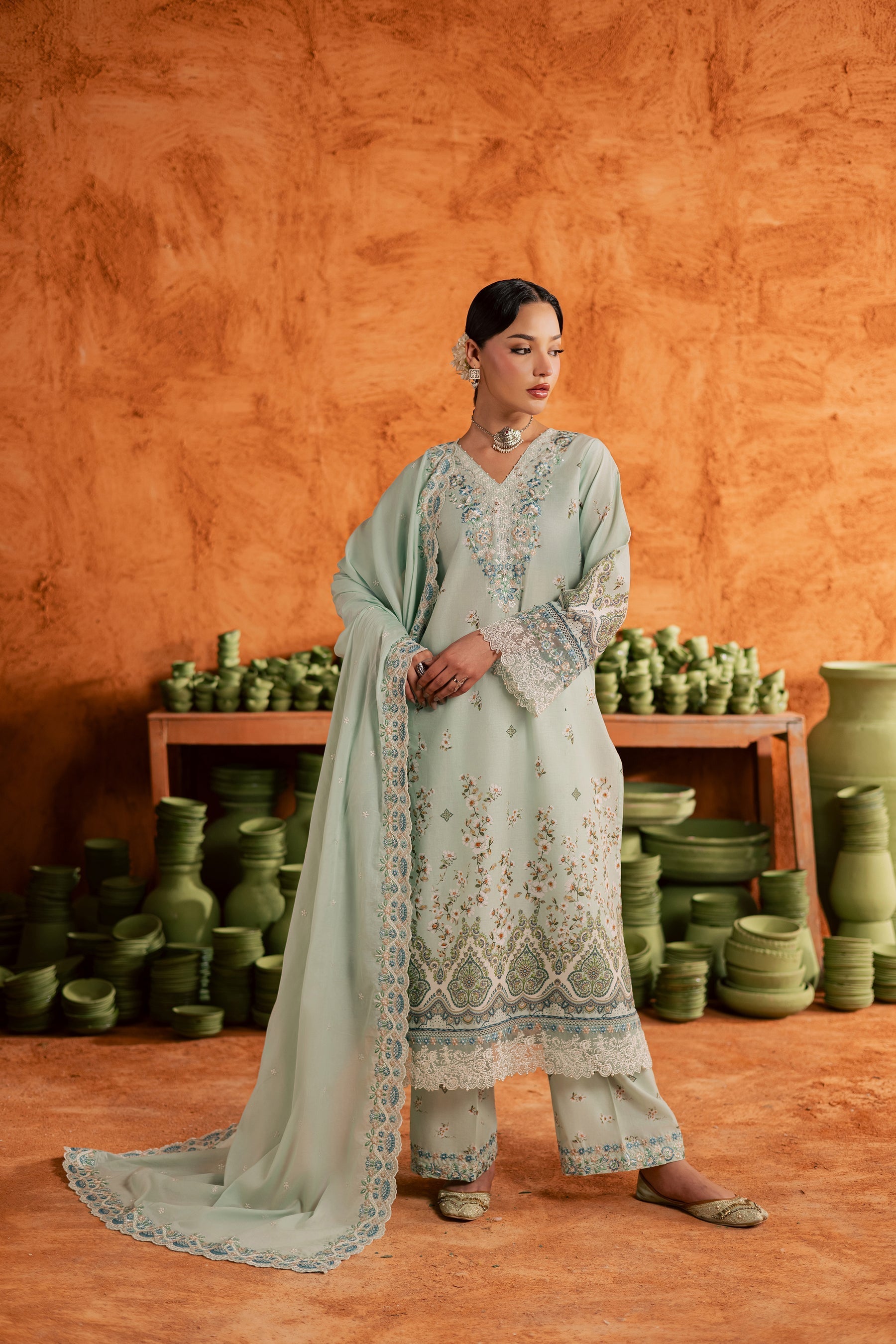 Batik | Festive Eid 26 | Mint Chip - by Libasekhas - Registered Vendor of : Batik - 100% Original Designer Dress