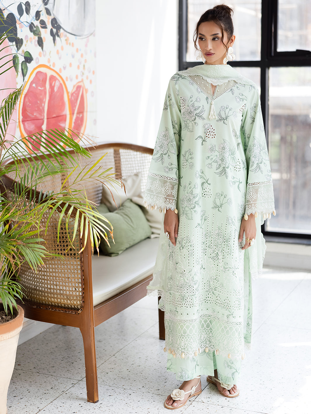 Mahnur | After Hours Luxury Lawn 25 | Mint Mirage - by - Libasekhas UK - Registered Vendor of : Mahnur - 100% Original Designer Dresss