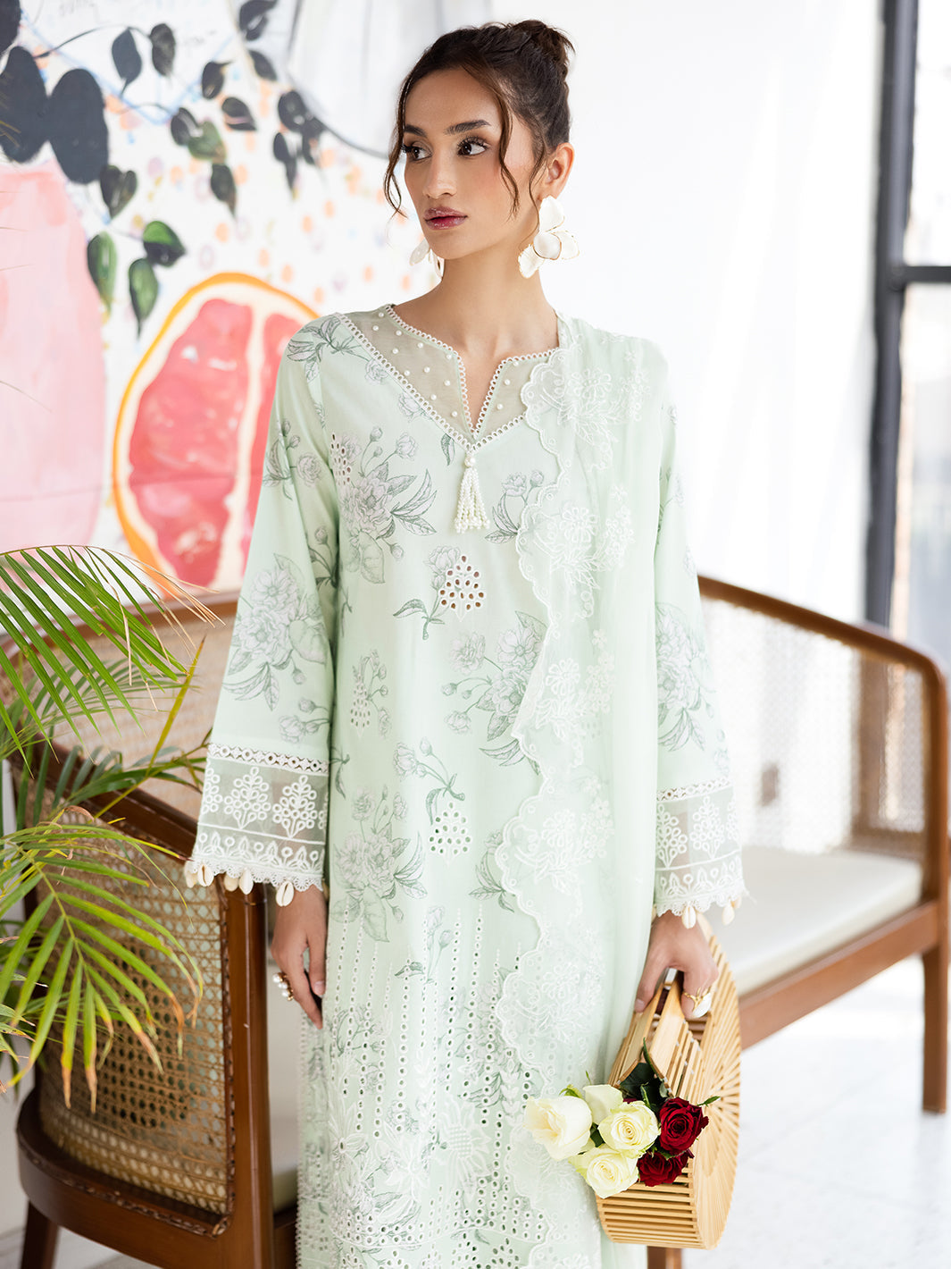 Mahnur | After Hours Luxury Lawn 25 | Mint Mirage - by - Libasekhas UK - Registered Vendor of : Mahnur - 100% Original Designer Dresss