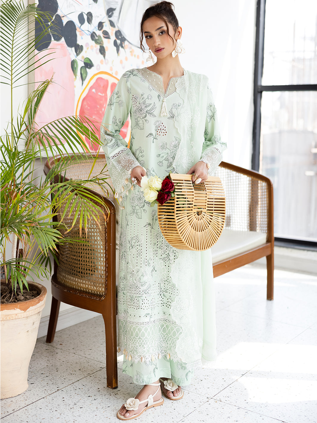 Mahnur | After Hours Luxury Lawn 25 | Mint Mirage - by - Libasekhas UK - Registered Vendor of : Mahnur - 100% Original Designer Dresss