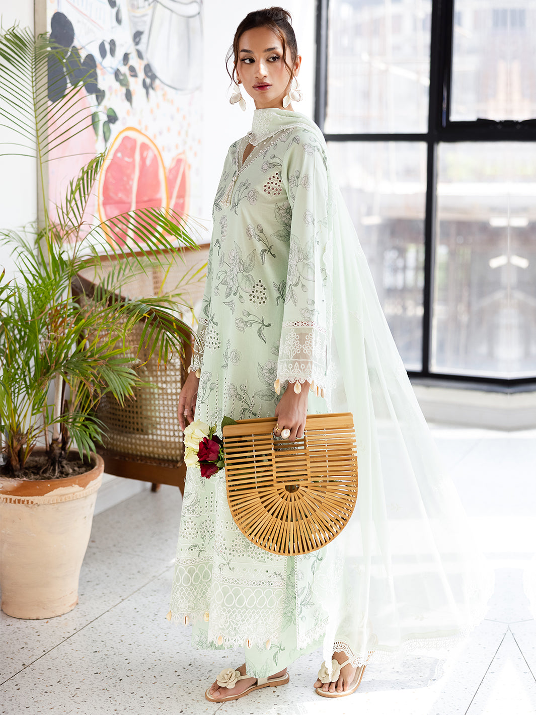 Mahnur | After Hours Luxury Lawn 25 | Mint Mirage - by - Libasekhas UK - Registered Vendor of : Mahnur - 100% Original Designer Dresss