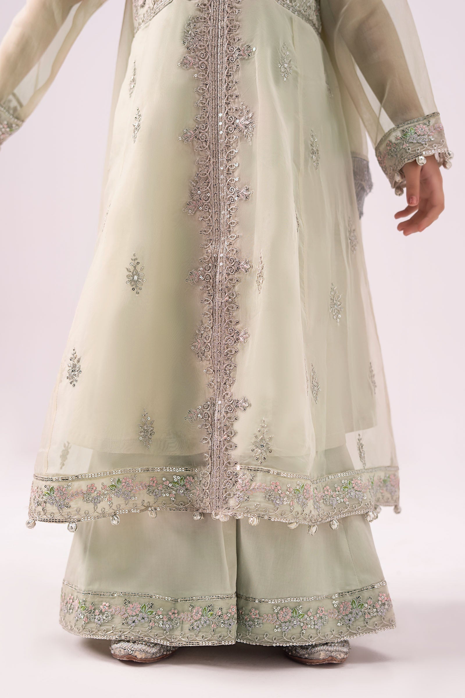 3 Piece Embroidered Organza Suit - Kids Clothing - available at Maria Faisal in UK and USA.