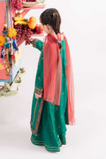 3 Piece Embroidered Raw Silk Suit - Kids Clothing - available at Maria Faisal in UK and USA.