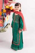 3 Piece Embroidered Raw Silk Suit - Kids Clothing - available at Maria Faisal in UK and USA.