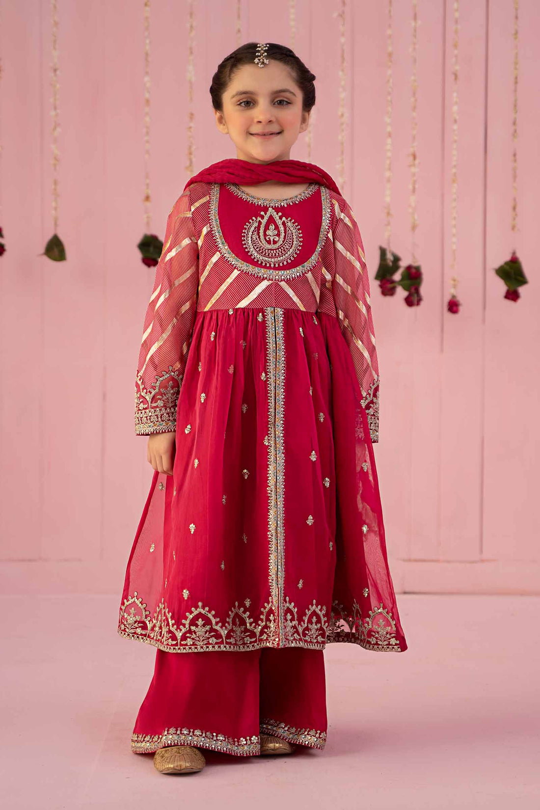 Maria B | 3 Piece Embroidered Organza Suit | MKS-EF24-27 - by - Libasekhas UK - Registered Vendor of : Maria B - 100% Original Designer Dresss