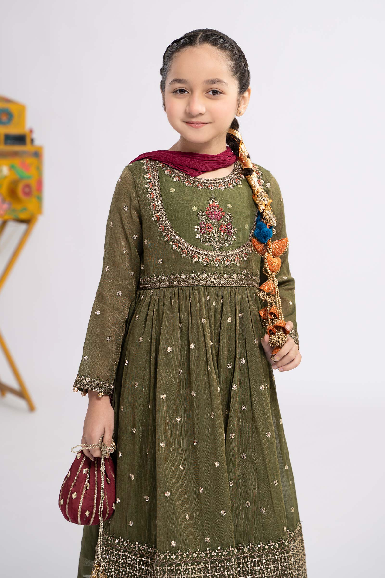 Maria B | 3 Piece Embroidered Zari Lawn Suit | MKS-EF24-33 - by - Libasekhas UK - Registered Vendor of : Maria B - 100% Original Designer Dresss