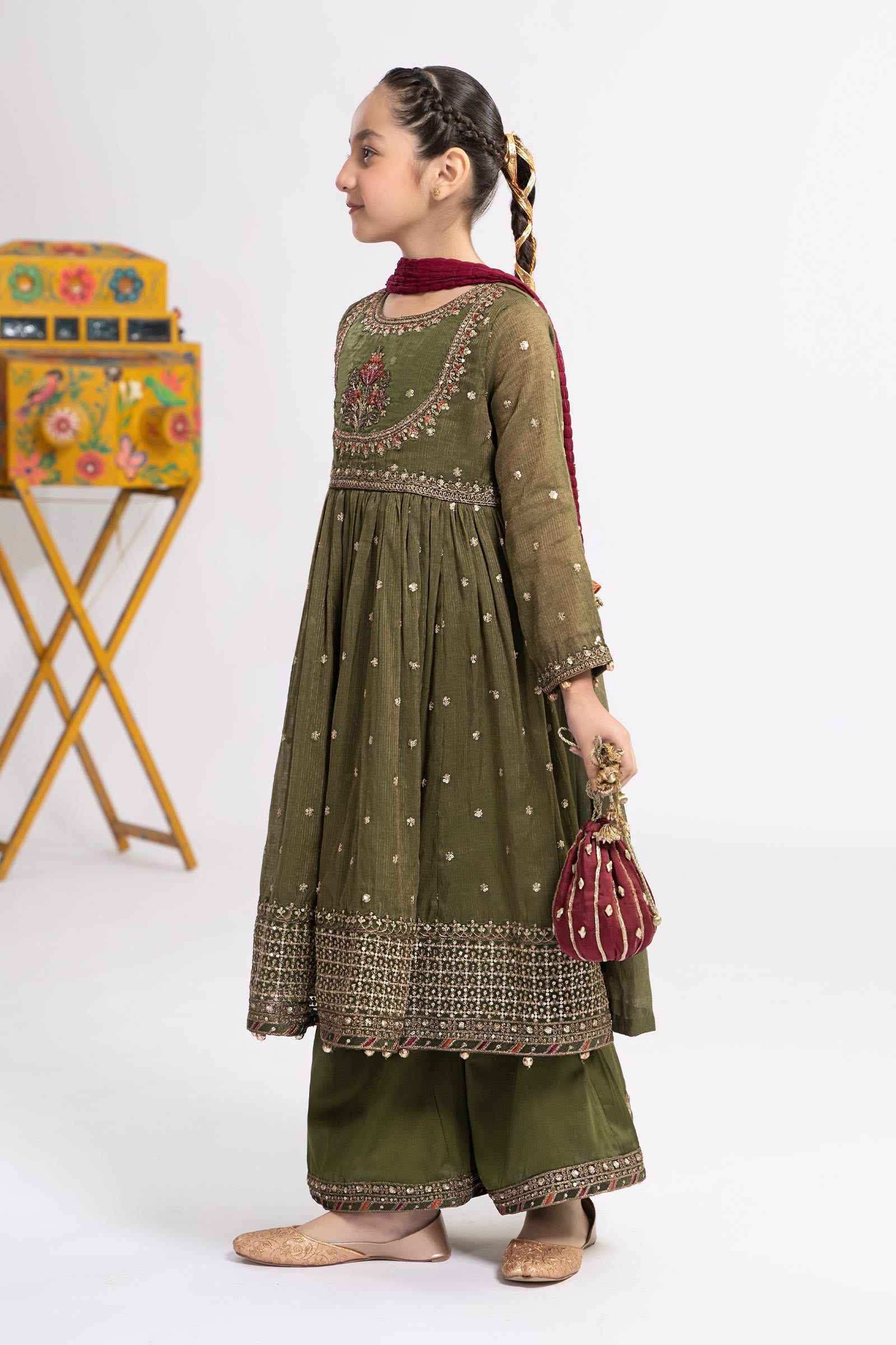 Maria B | 3 Piece Embroidered Zari Lawn Suit | MKS-EF24-33 - by - Libasekhas UK - Registered Vendor of : Maria B - 100% Original Designer Dresss
