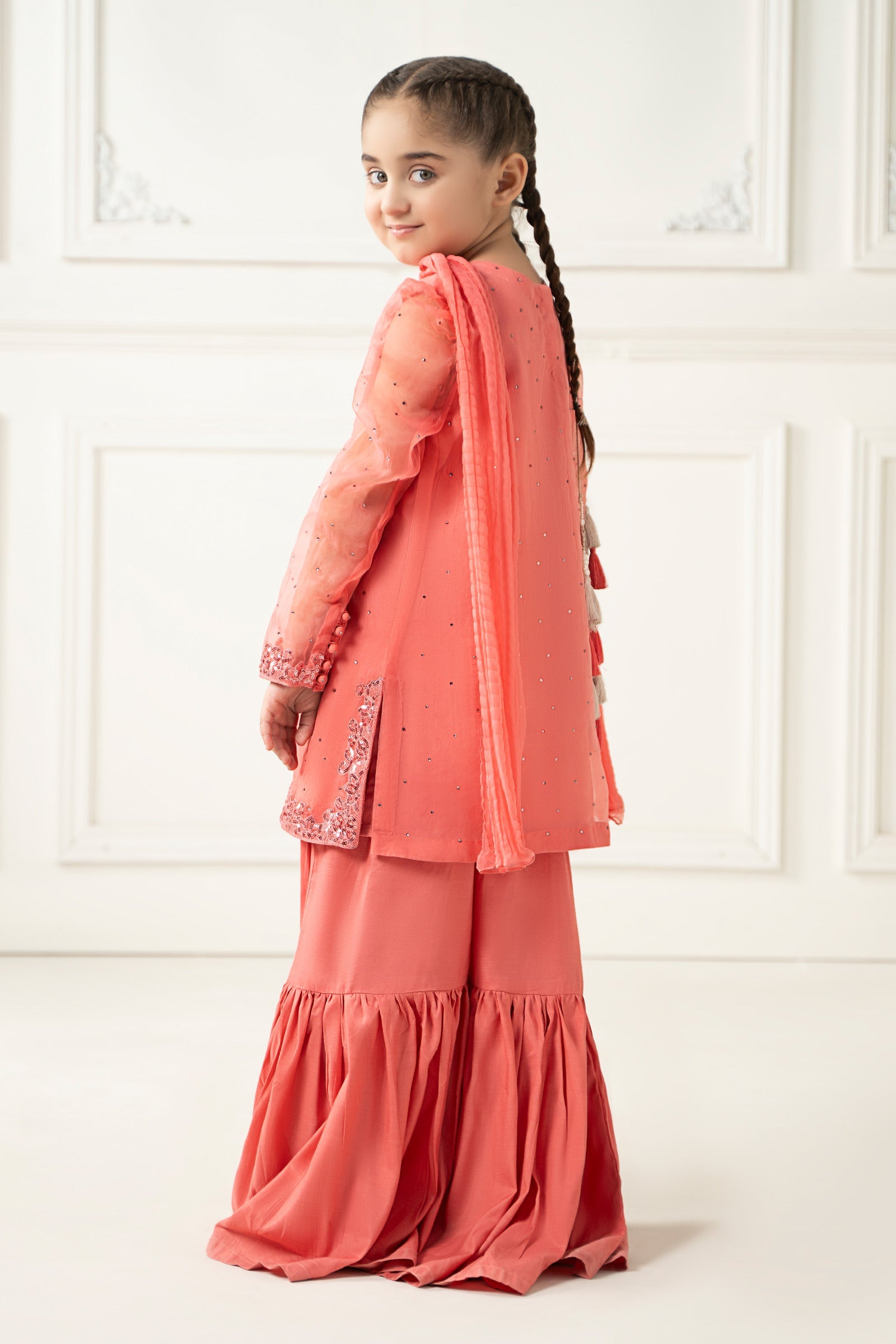 3 Piece Dyed Organza Suit - Kids Clothing - available at Maria Faisal in UK and USA.