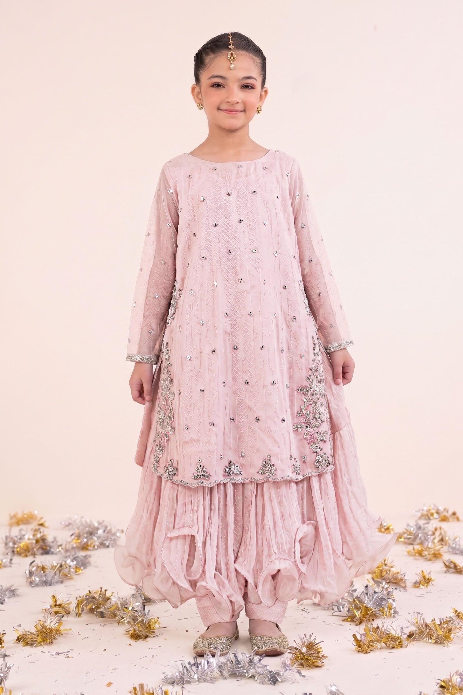 kids-clothes-mks-ef26-42-pink by Maria B Kids - Designer Dress  - Type : KidsClothes - Available at Libasekhas UK - 100% Original 