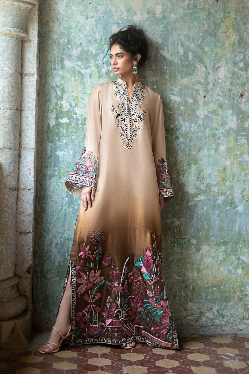 Zainab Chottani | Summer Edition 26 | Mocha Reverie Kaftan - by Libasekhas UK - Registered Vendor of : Zainab Chottani - 100% Original Designer Dress