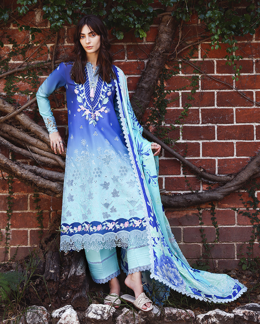 Mushq | Solace Ombre Chikankari | Moonlit Ease - by Libasekhas - Registered Vendor of : Mushq - 100% Original Designer Dress