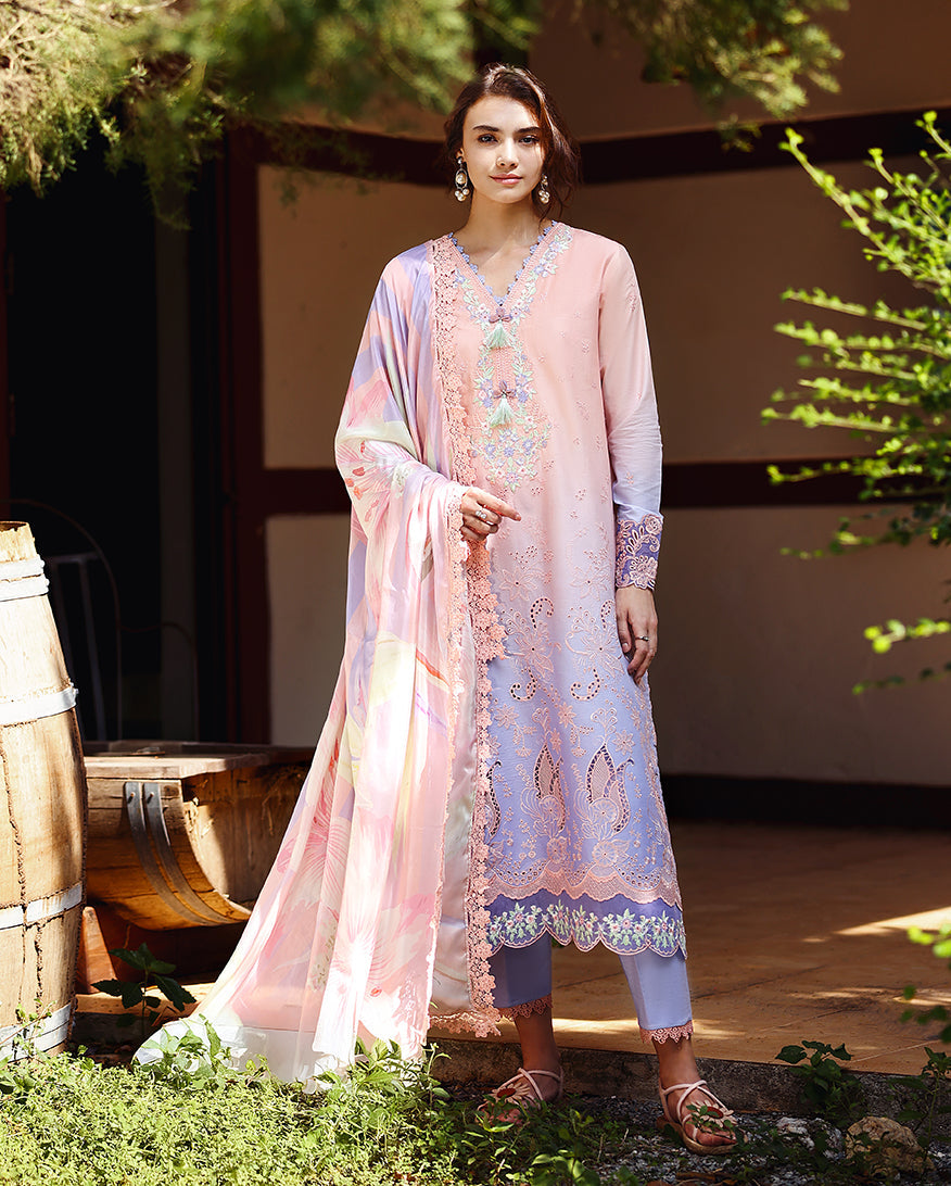 Mushq | Solace Ombre Chikankari | Morning Veil - by Libasekhas - Registered Vendor of : Mushq - 100% Original Designer Dress