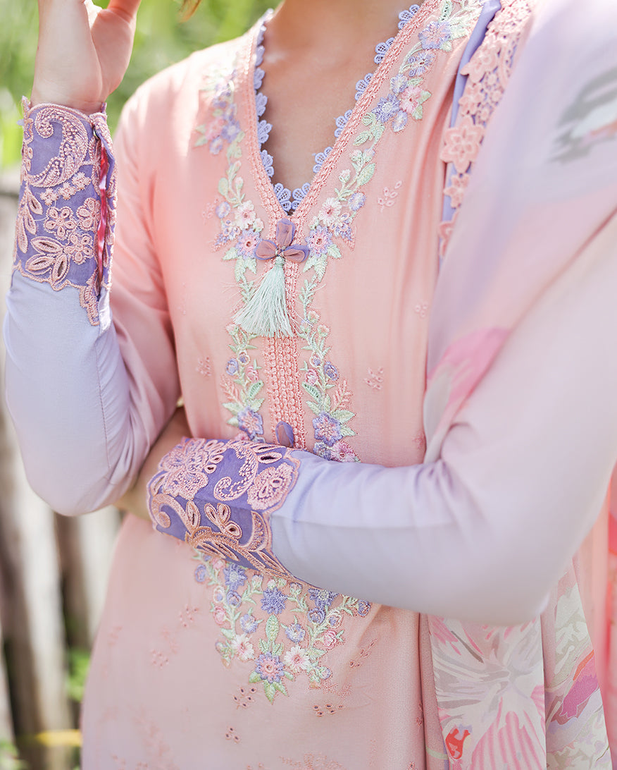 Mushq | Solace Ombre Chikankari | Morning Veil - by Libasekhas - Registered Vendor of : Mushq - 100% Original Designer Dress