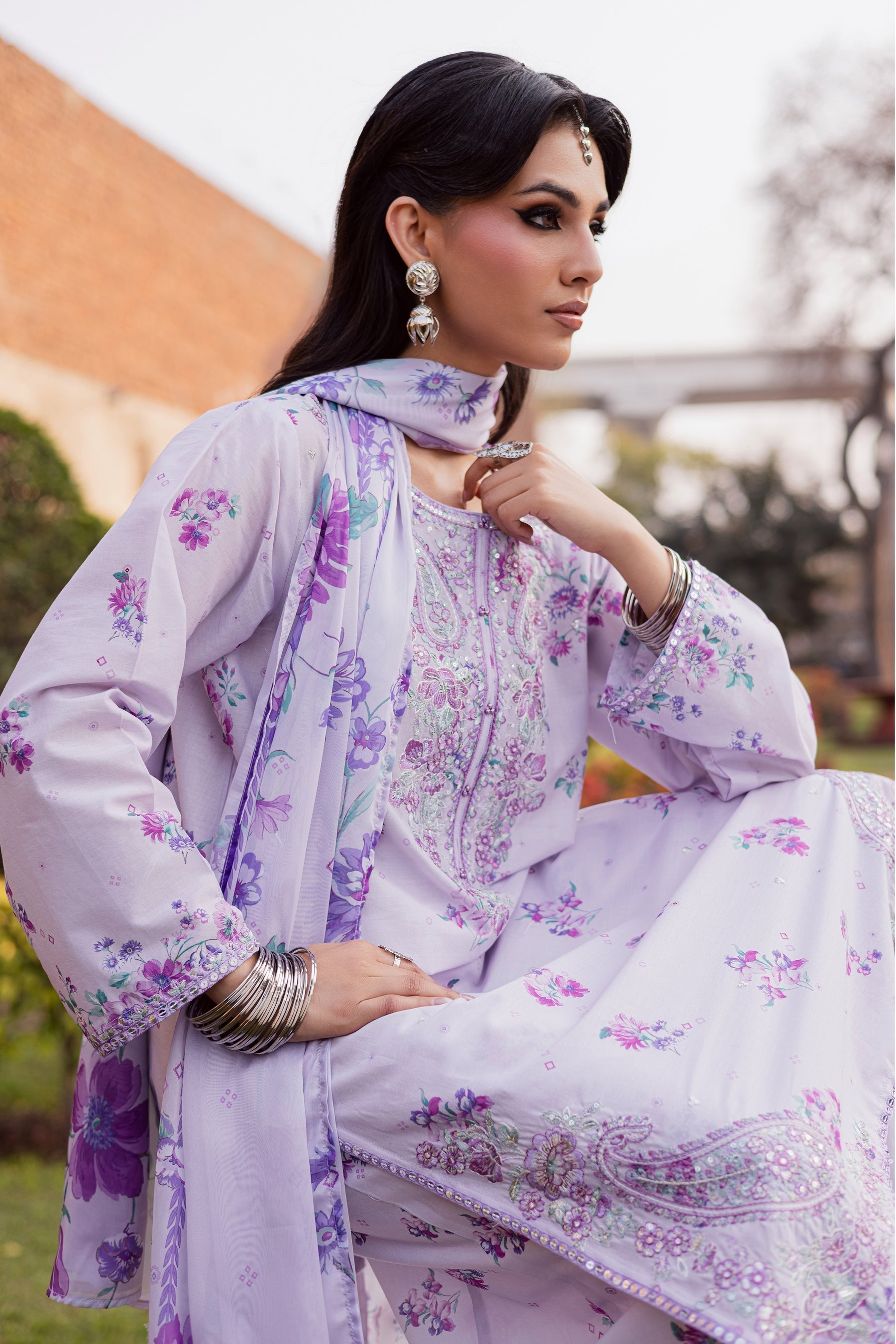 Batik | Festive Eid 26 | Morticia Lilac - by Libasekhas UK - Registered Vendor of : Batik - 100% Original Designer Dress