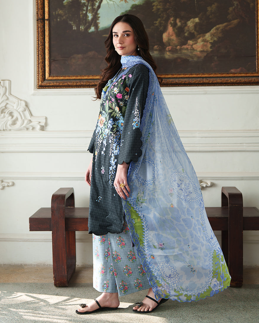 Roheenaz | Whispered Florals | Muted Rose - by Libasekhas UK - Registered Vendor of : Roheenaz - 100% Original Designer Dress