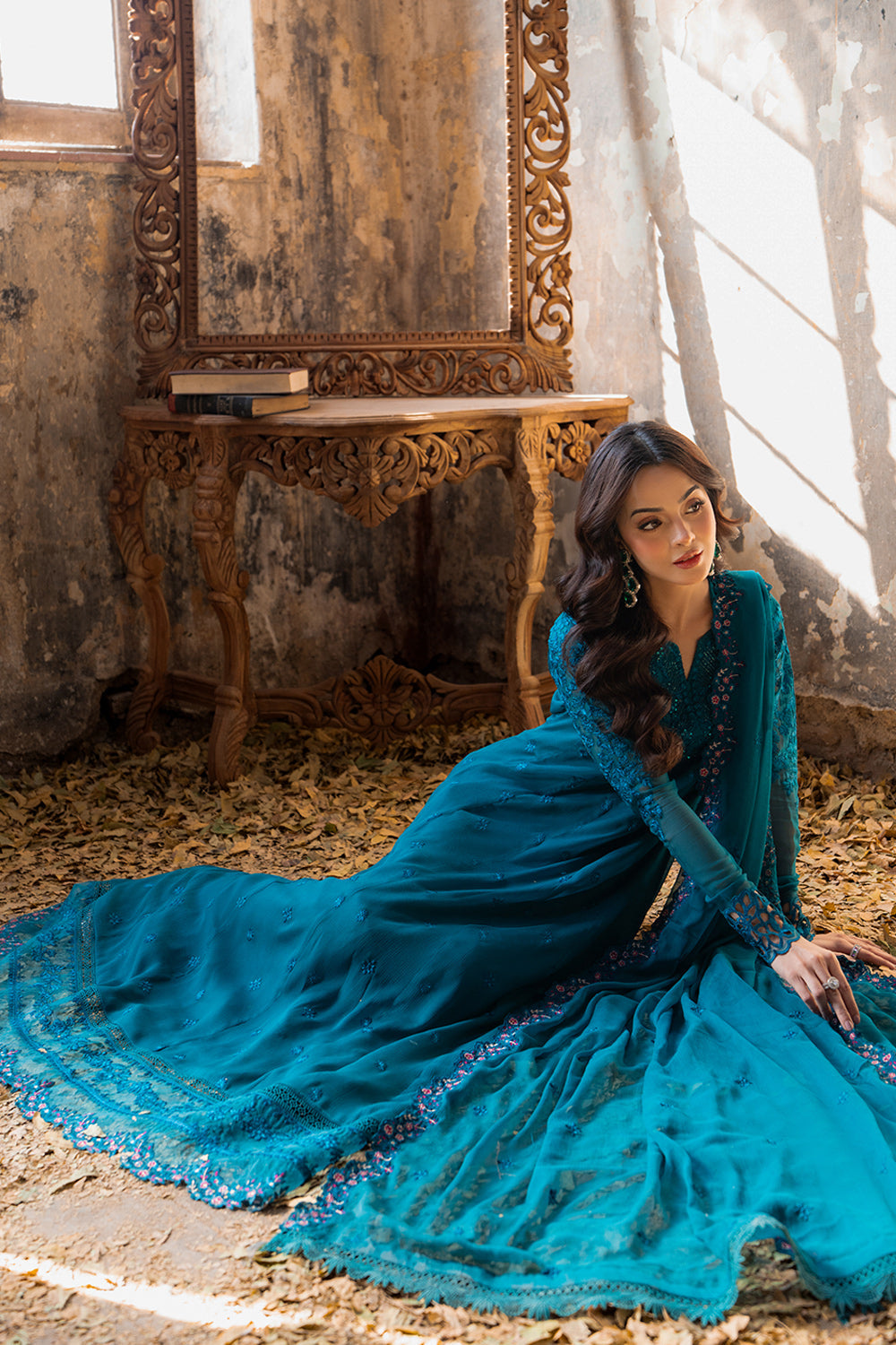 Azure | Ensembles | Mystic Teal - by Libasekhas UK - Registered Vendor of : Azure - 100% Original Designer Dress