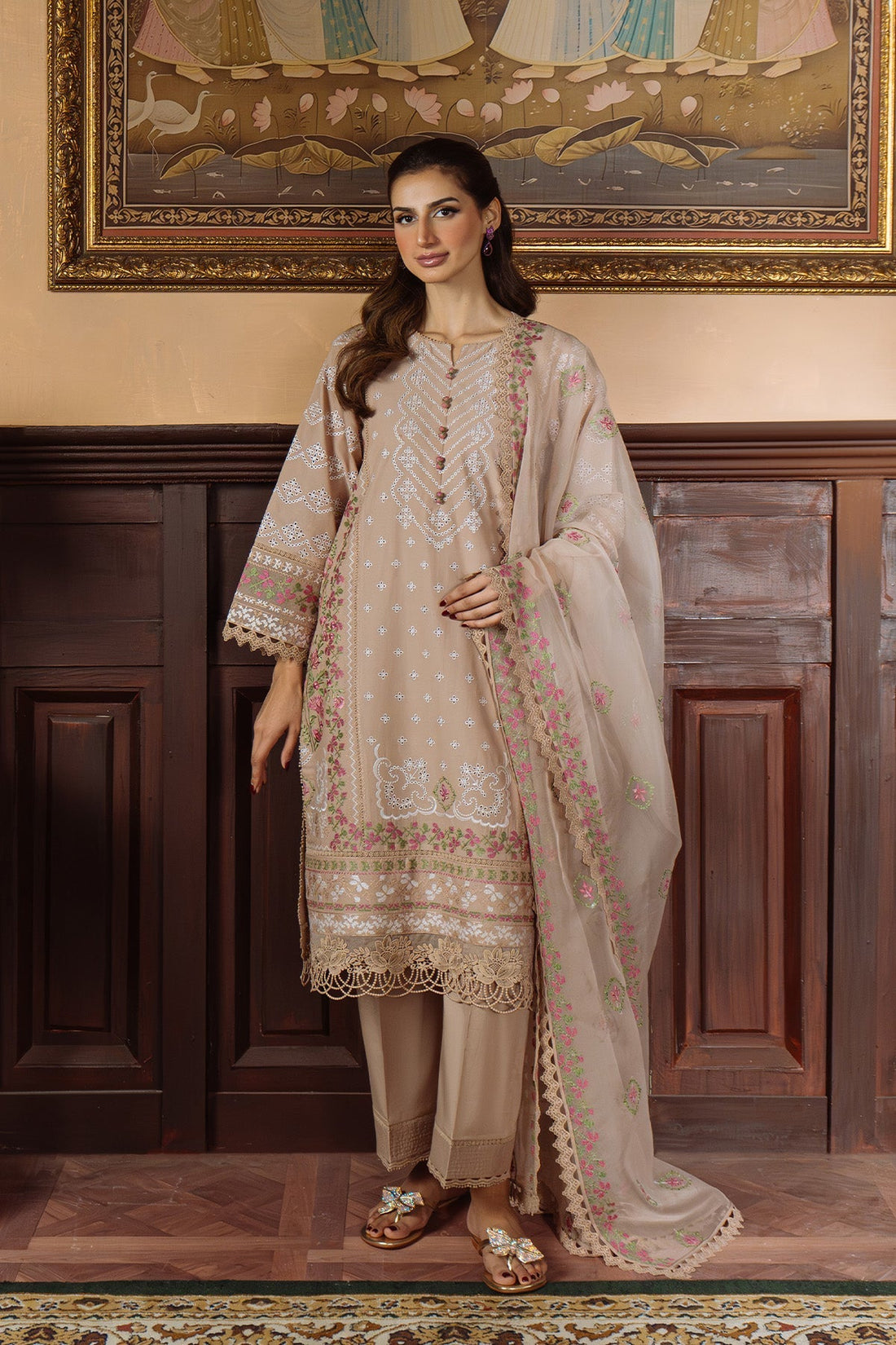 Sahar | Festive Edit Ready to Wear | Bronzed Beige - RTW - by - Libasekhas UK - Registered Vendor of : Sahar - 100% Original Designer Dresss
