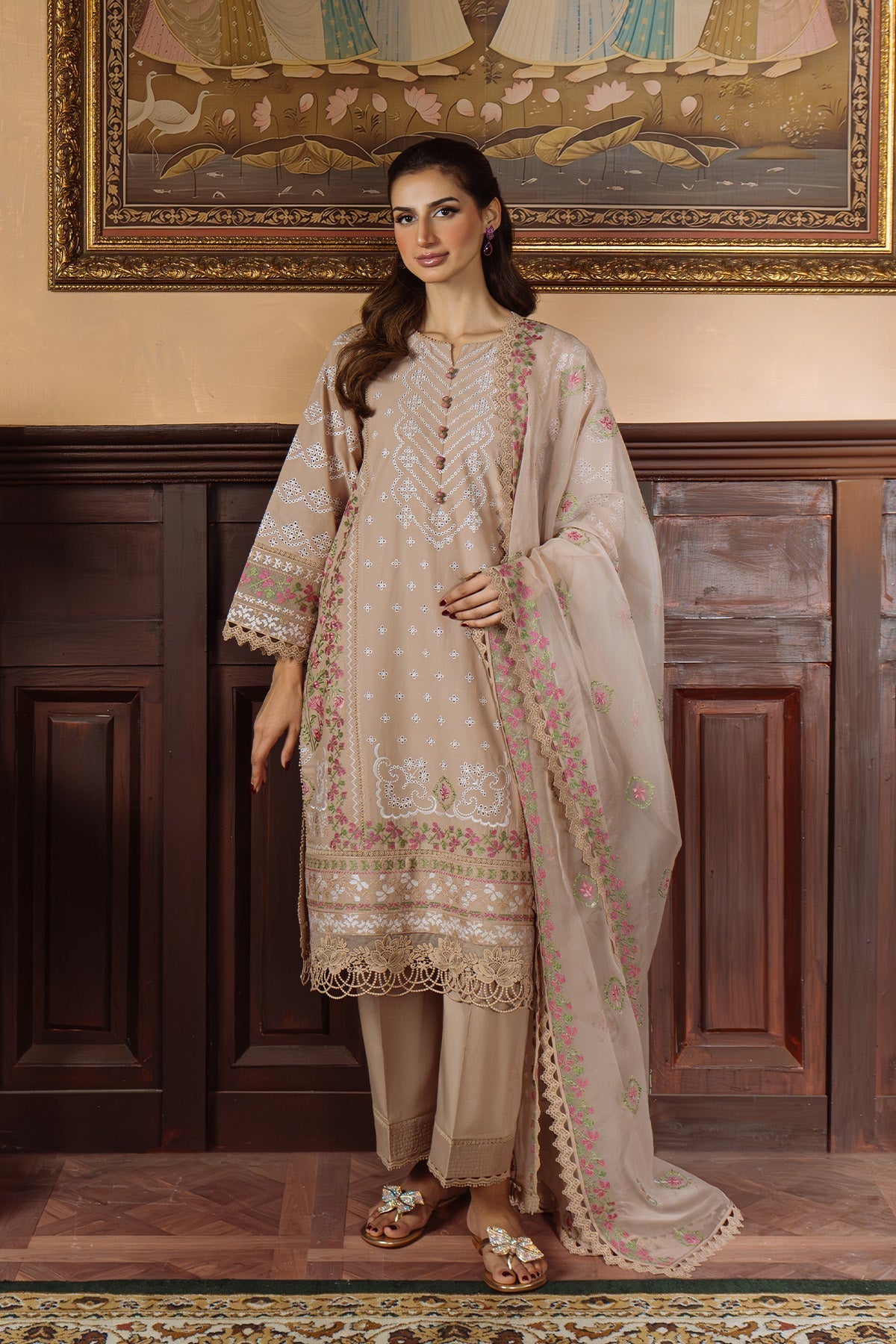 Sahar | Festive Edit Ready to Wear | Bronzed Beige - RTW - by - Libasekhas UK - Registered Vendor of : Sahar - 100% Original Designer Dresss