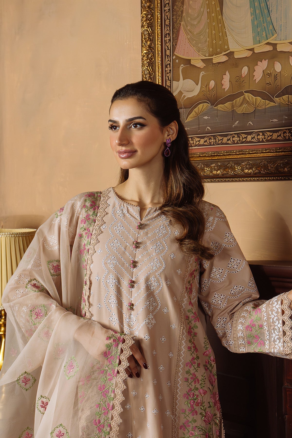 Sahar | Festive Edit Ready to Wear | Bronzed Beige - RTW - by - Libasekhas UK - Registered Vendor of : Sahar - 100% Original Designer Dresss