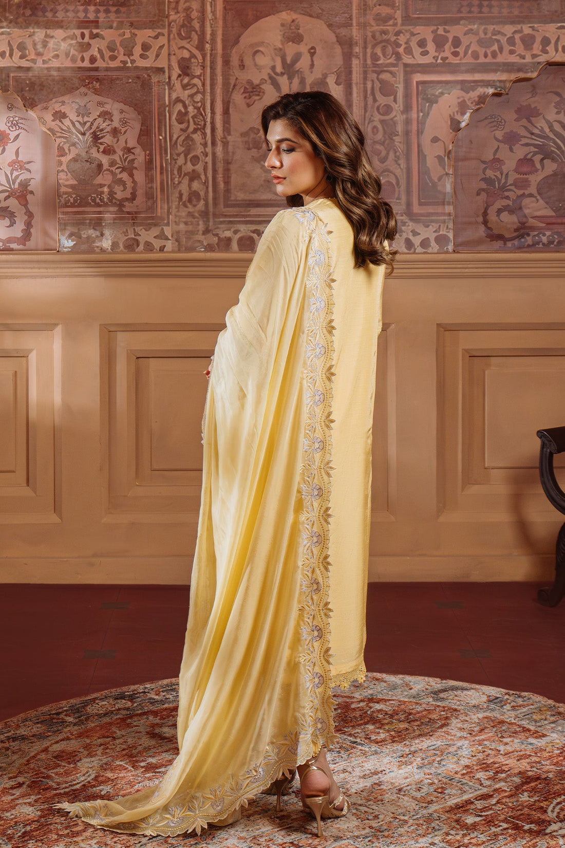 Sahar | Festive Edit Ready to Wear | Pale Primrose - RTW - by - Libasekhas UK - Registered Vendor of : Sahar - 100% Original Designer Dresss