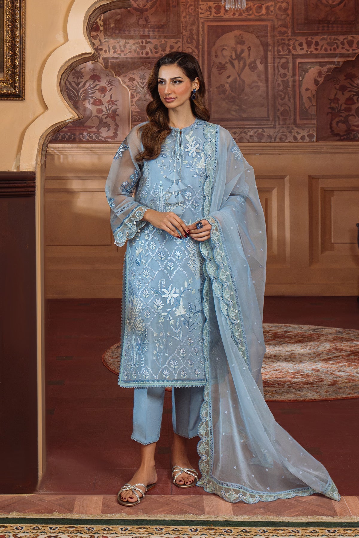 Sahar | Festive Edit Ready to Wear | Glacier Veil - RTW - by - Libasekhas UK - Registered Vendor of : Sahar - 100% Original Designer Dresss