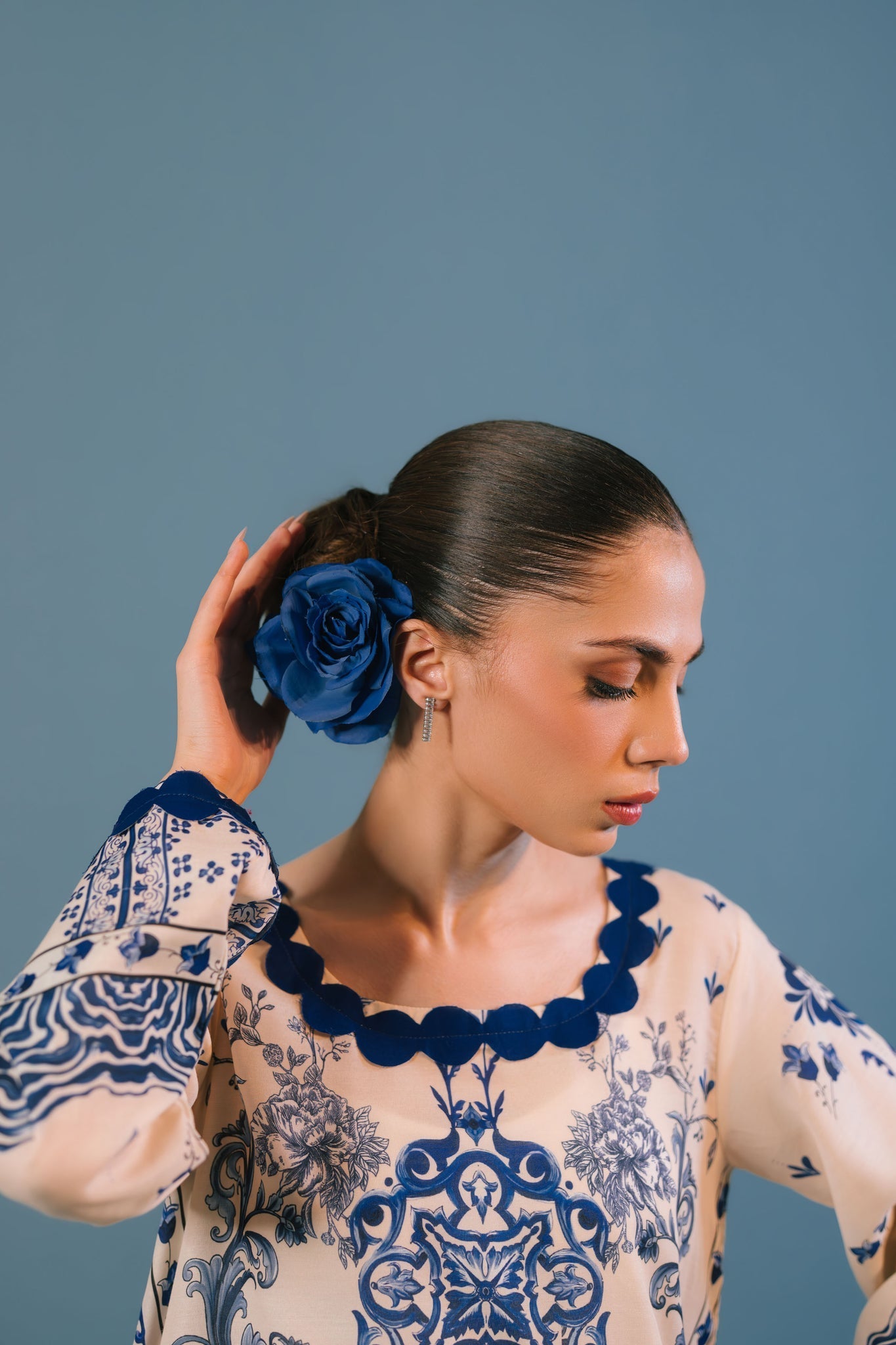 Sammy K | Lawn Pret 25 |Blue Bell - by Libasekhas UK - Registered Vendor of : Sammy K - 100% Original Designer Dress
