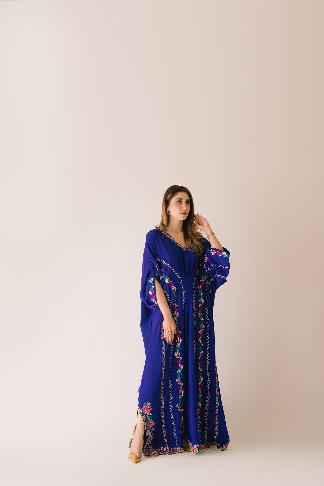 Sammy K | Aadat Festive Edition | Blue Bell Caftan - by Libasekhas UK - Registered Vendor of : Sammy K - 100% Original Designer Dress
