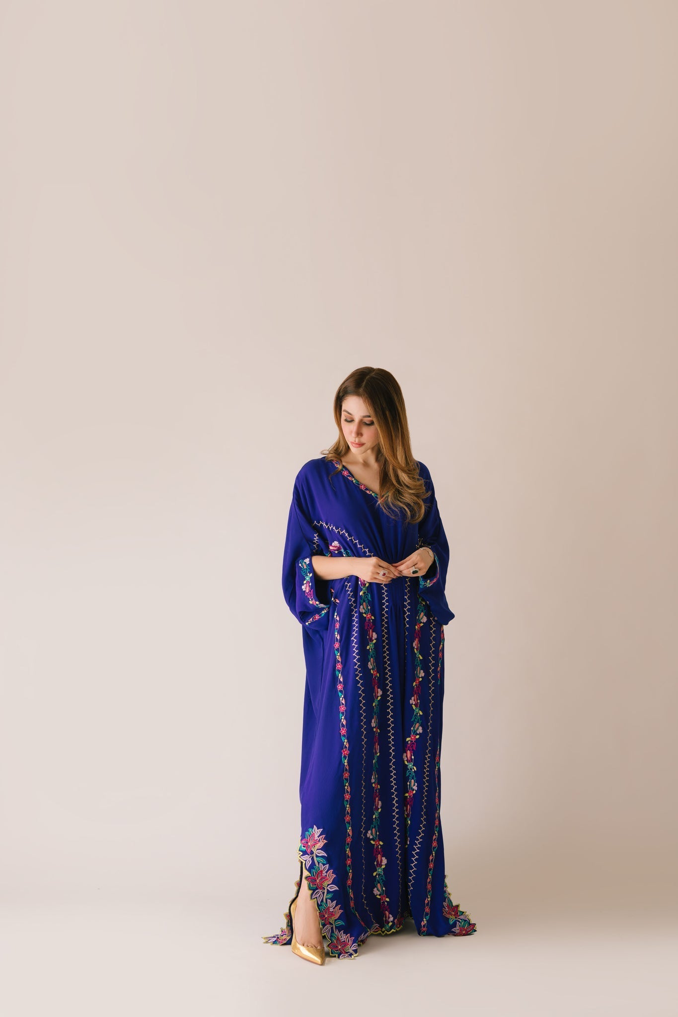 Sammy K | Aadat Festive Edition | Blue Bell Caftan - by Libasekhas UK - Registered Vendor of : Sammy K - 100% Original Designer Dress