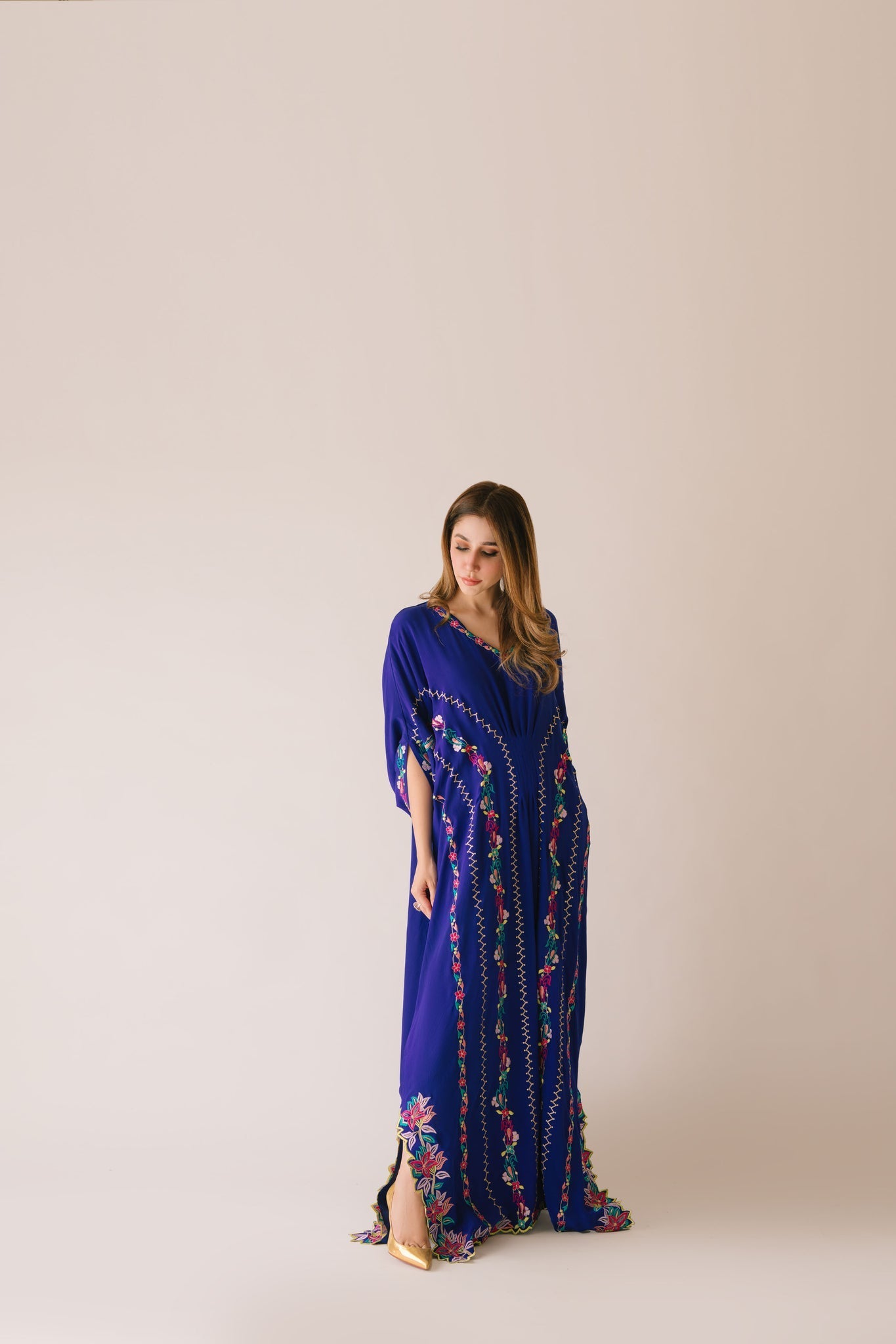 Sammy K | Aadat Festive Edition | Blue Bell Caftan - by Libasekhas UK - Registered Vendor of : Sammy K - 100% Original Designer Dress