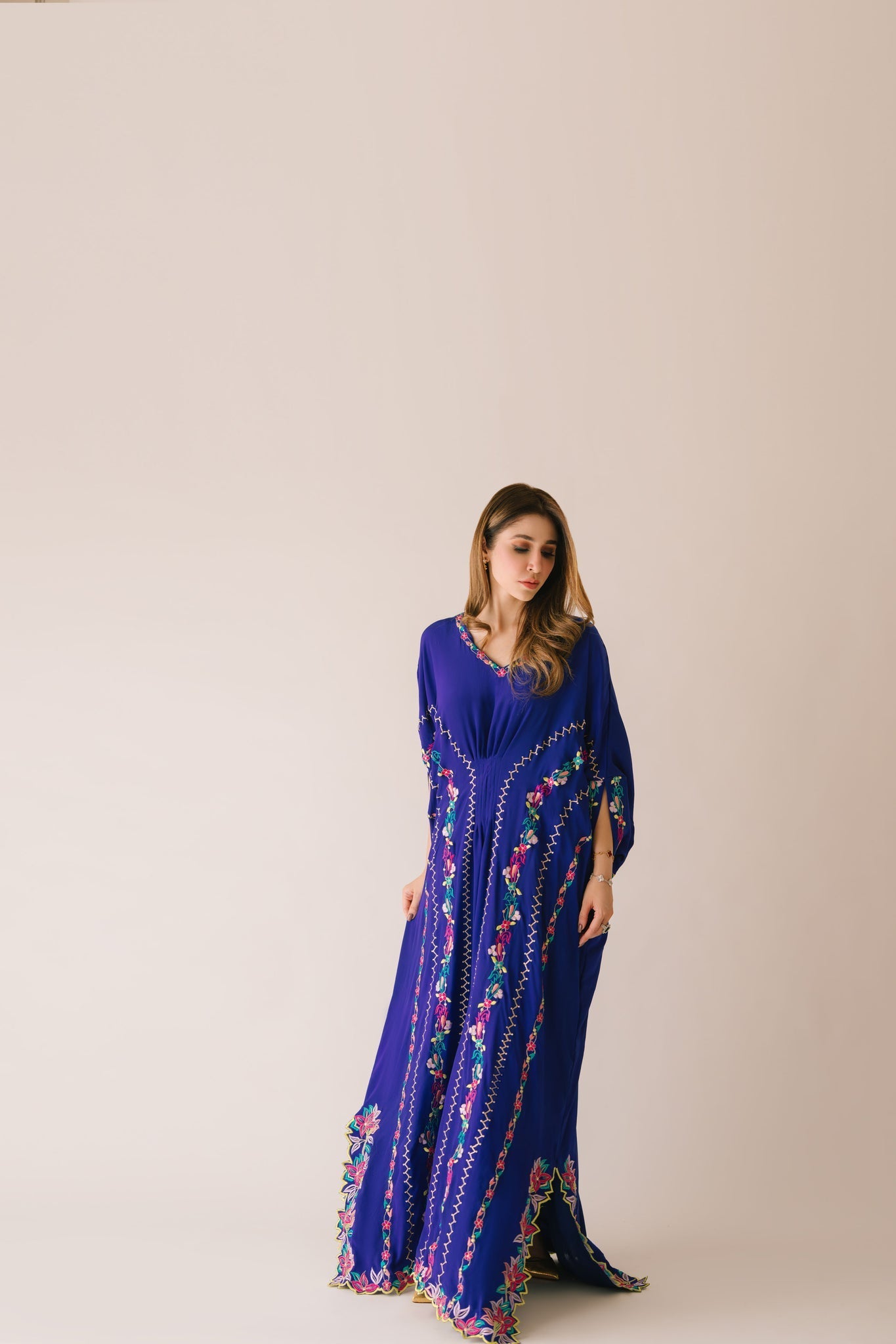 Sammy K | Aadat Festive Edition | Blue Bell Caftan - by Libasekhas UK - Registered Vendor of : Sammy K - 100% Original Designer Dress