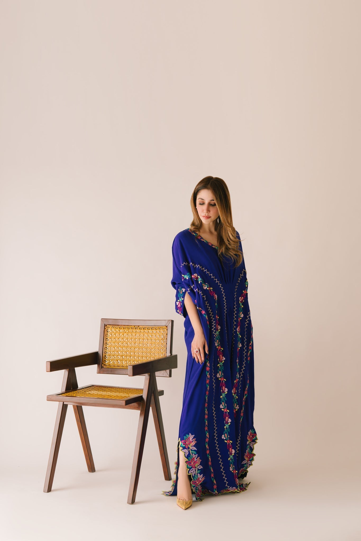 Sammy K | Aadat Festive Edition | Blue Bell Caftan - by Libasekhas UK - Registered Vendor of : Sammy K - 100% Original Designer Dress