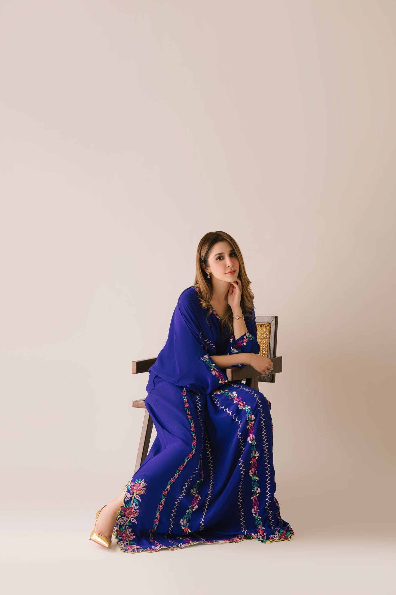 Sammy K | Aadat Festive Edition | Blue Bell Caftan - by Libasekhas UK - Registered Vendor of : Sammy K - 100% Original Designer Dress