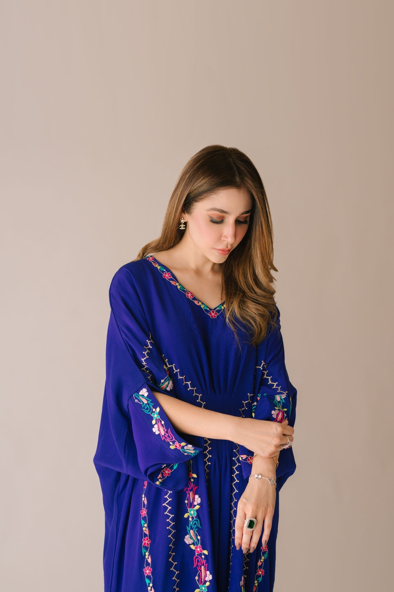 Sammy K | Aadat Festive Edition | Blue Bell Caftan - by Libasekhas UK - Registered Vendor of : Sammy K - 100% Original Designer Dress