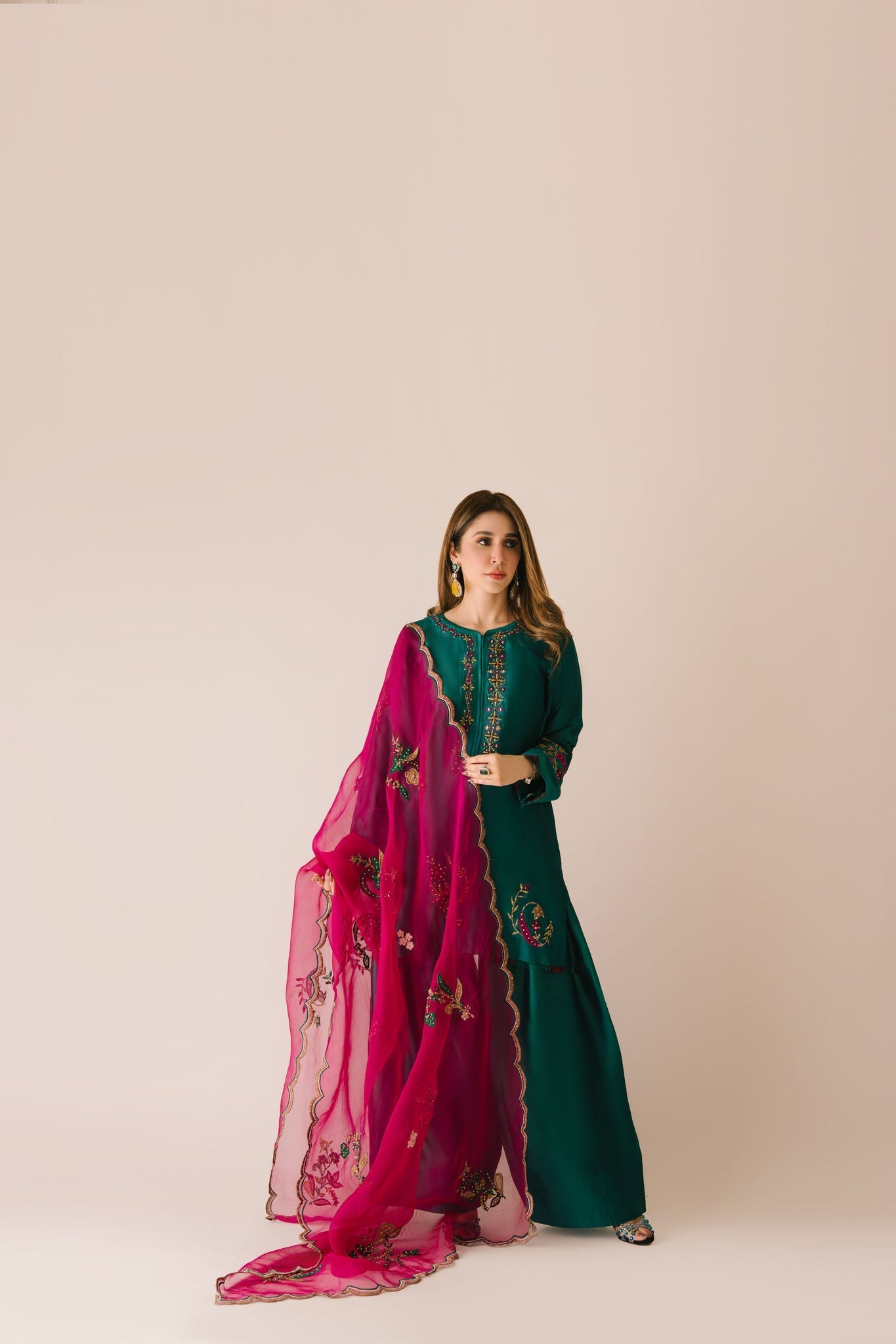 Sammy K | Aadat Festive Edition | Green Moon - by Libasekhas UK - Registered Vendor of : Sammy K - 100% Original Designer Dress