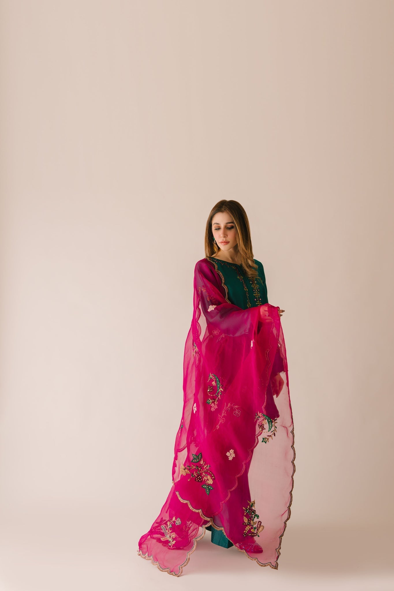 Sammy K | Aadat Festive Edition | Green Moon - by Libasekhas UK - Registered Vendor of : Sammy K - 100% Original Designer Dress