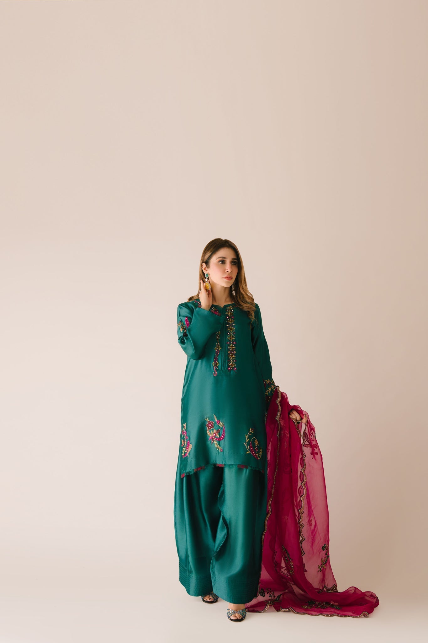 Sammy K | Aadat Festive Edition | Green Moon - by Libasekhas UK - Registered Vendor of : Sammy K - 100% Original Designer Dress