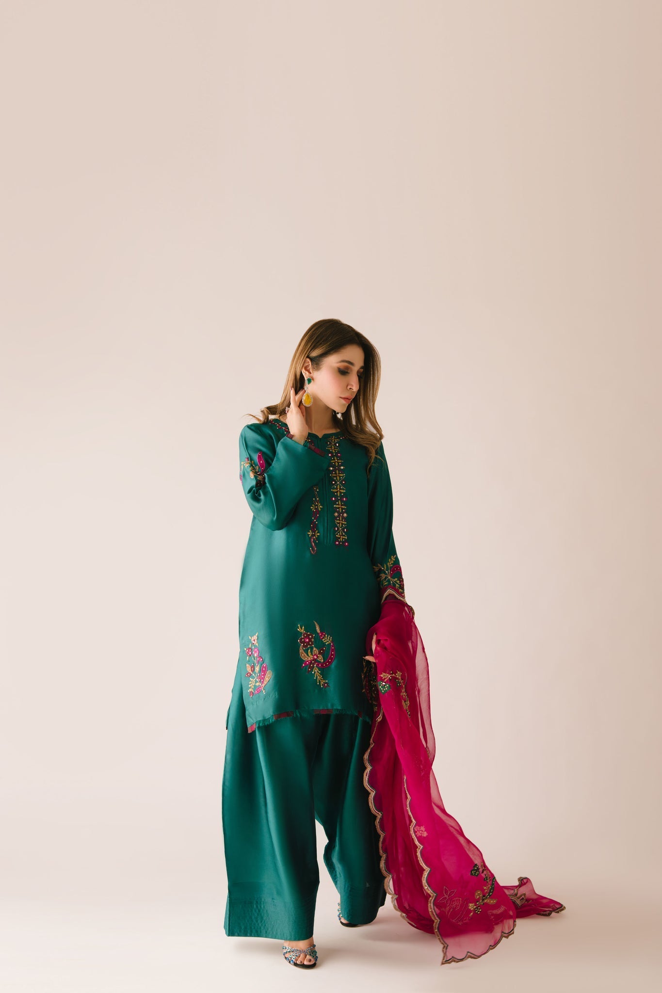 Sammy K | Aadat Festive Edition | Green Moon - by Libasekhas UK - Registered Vendor of : Sammy K - 100% Original Designer Dress
