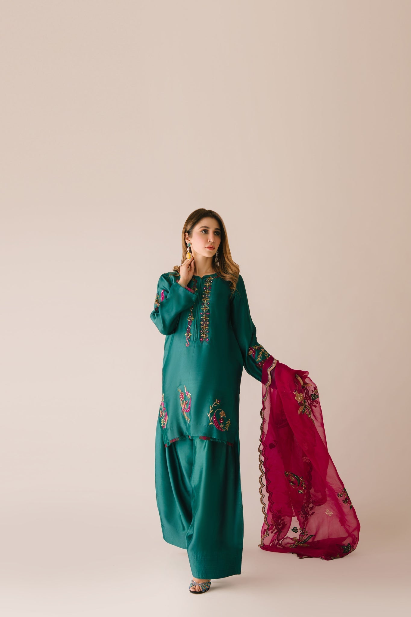 Sammy K | Aadat Festive Edition | Green Moon - by Libasekhas UK - Registered Vendor of : Sammy K - 100% Original Designer Dress