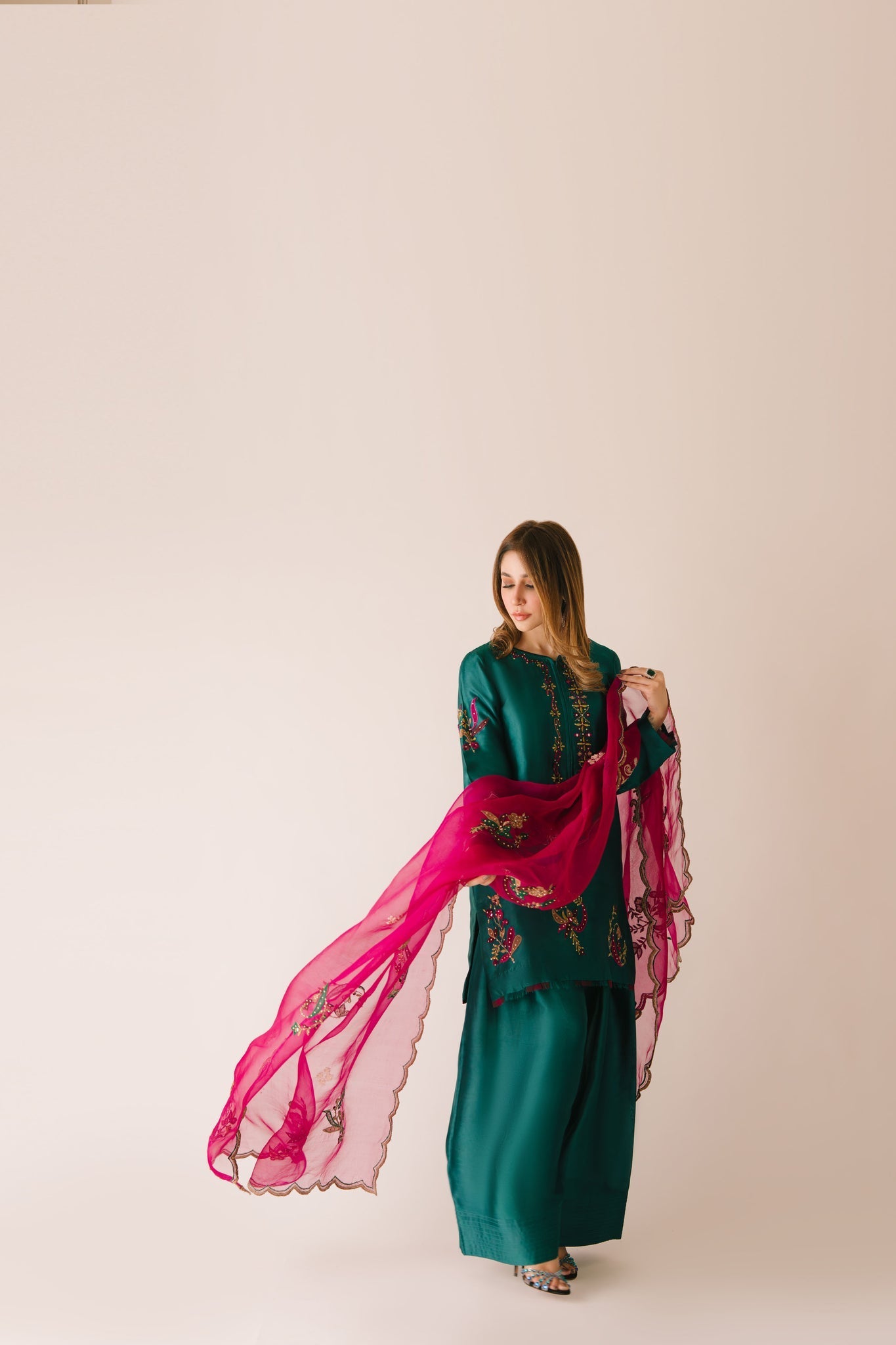 Sammy K | Aadat Festive Edition | Green Moon - by Libasekhas UK - Registered Vendor of : Sammy K - 100% Original Designer Dress