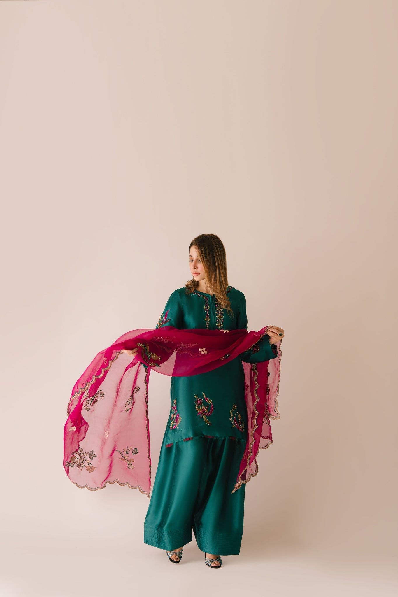 Sammy K | Aadat Festive Edition | Green Moon - by Libasekhas UK - Registered Vendor of : Sammy K - 100% Original Designer Dress