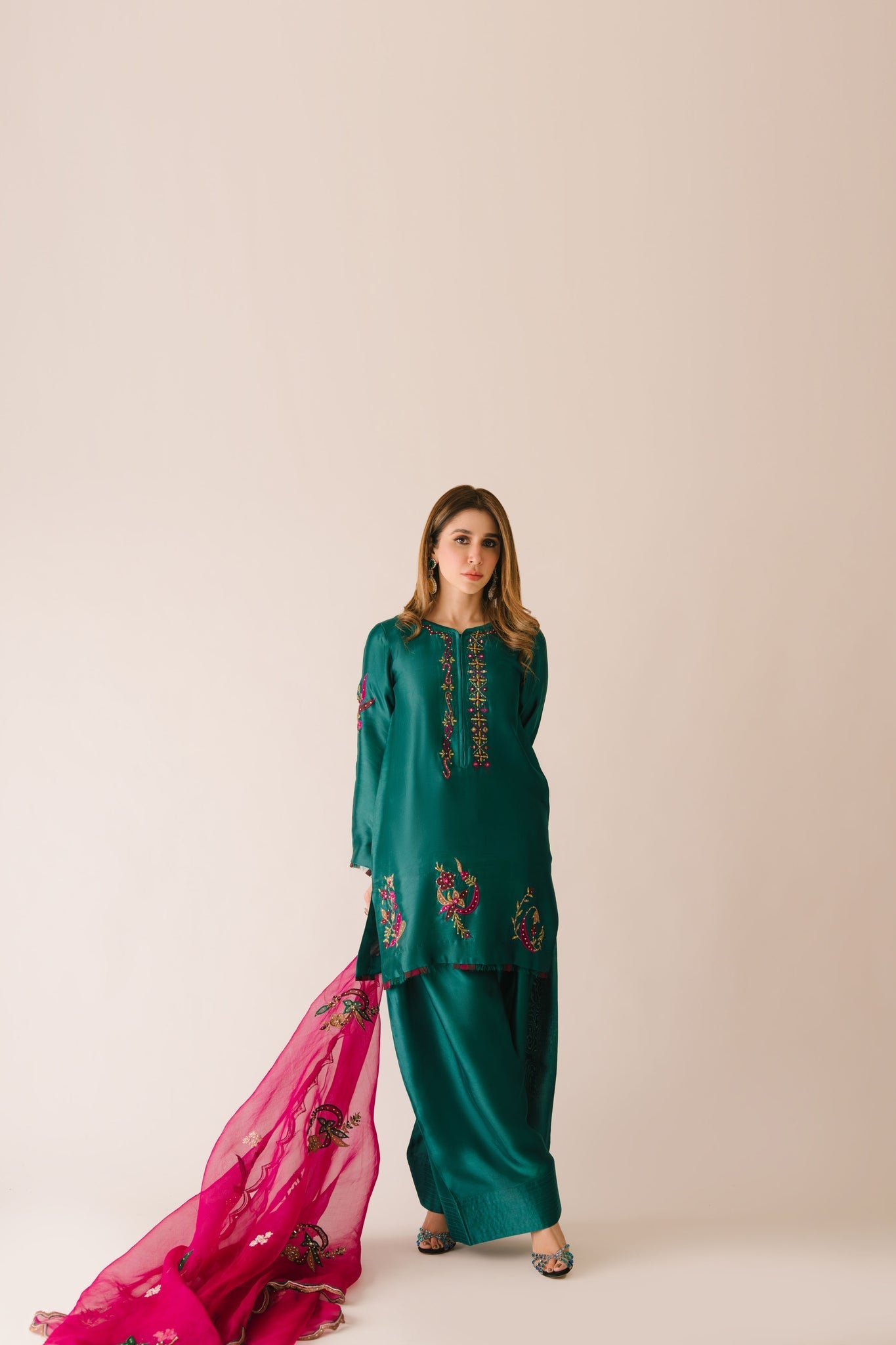 Sammy K | Aadat Festive Edition | Green Moon - by Libasekhas UK - Registered Vendor of : Sammy K - 100% Original Designer Dress